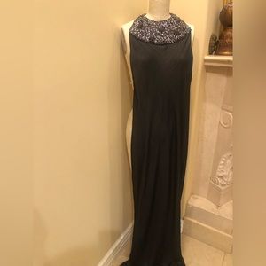 Open back, black gown with beaded detail size 0